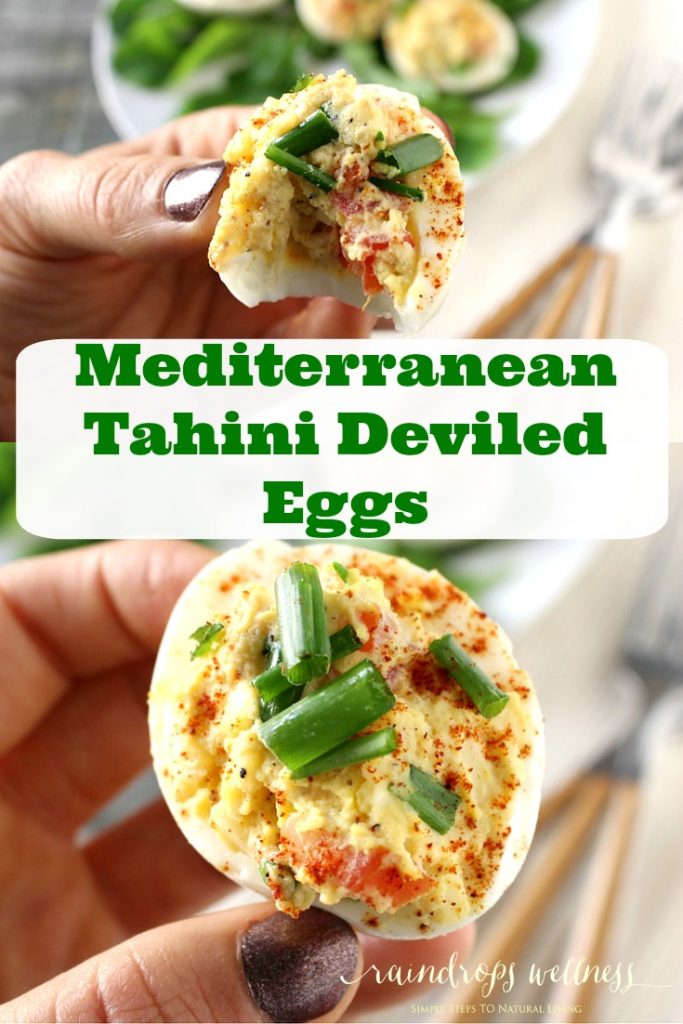 Mediterranean Tahini Deviled Eggs