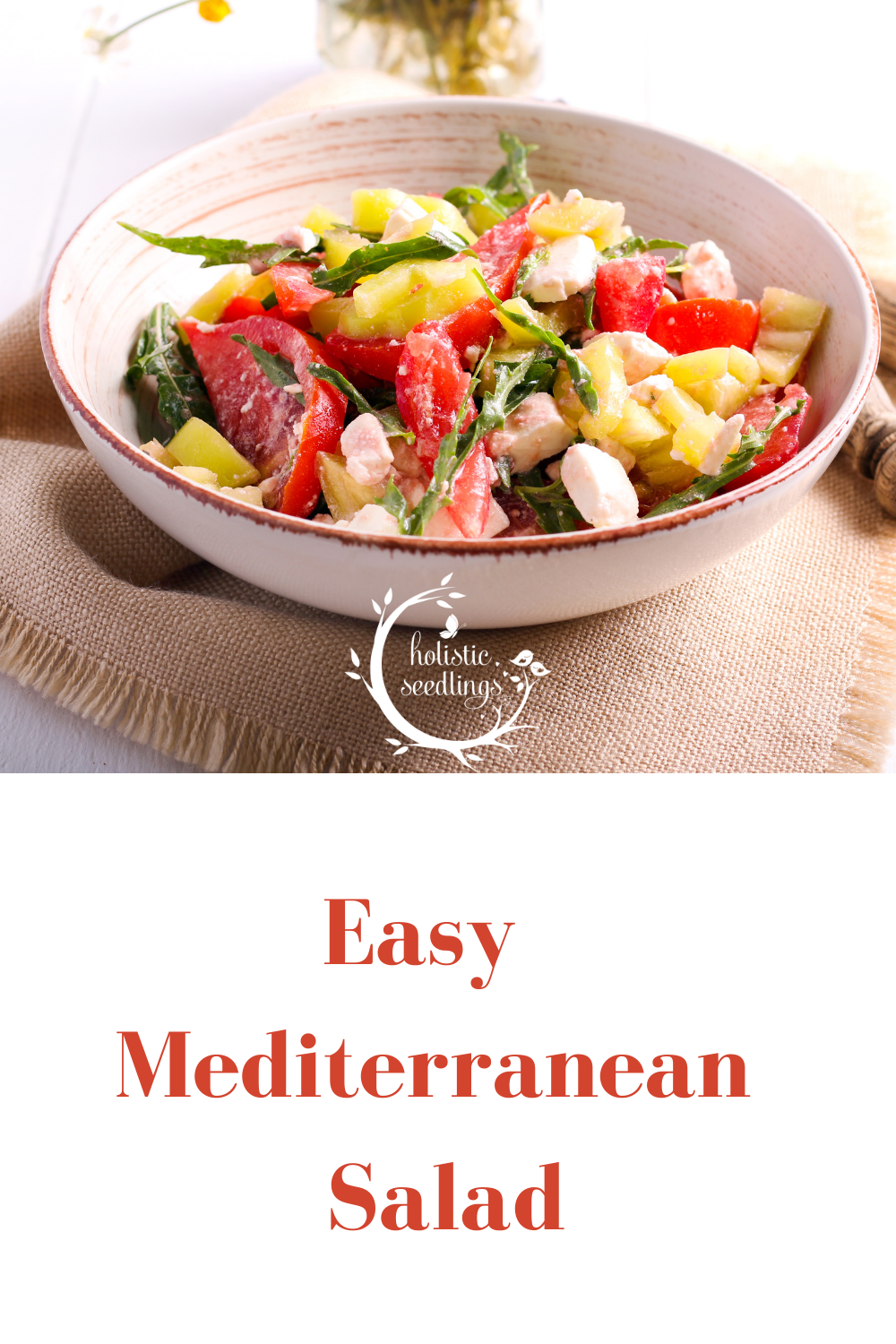 Simple Low Carb Mediterranean Summer Salad via @raindropswell